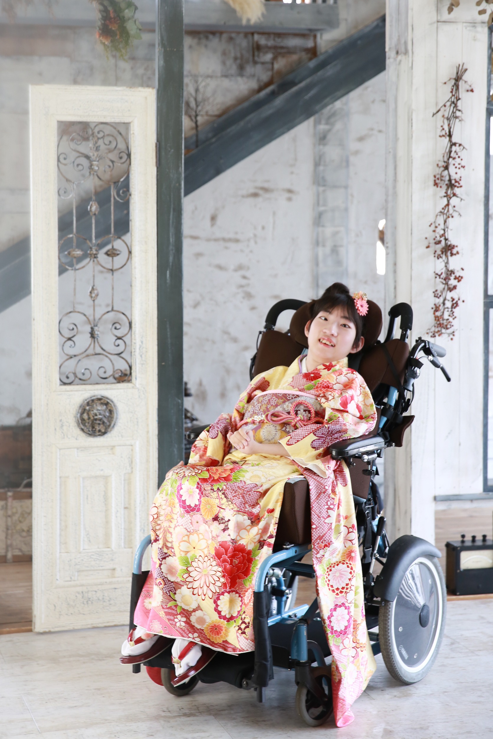 車椅子着物　振袖　成人式　埼玉県　身体障害　知的障害