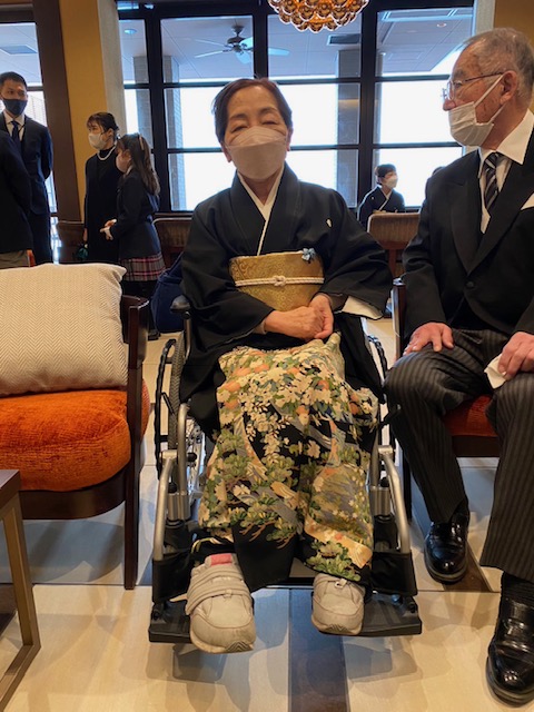 車椅子着物　留袖　結婚式　広島県　身体障害