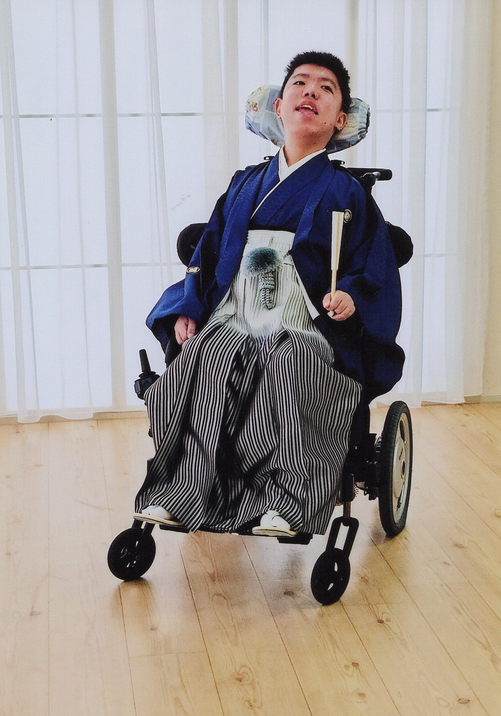 車椅子着物　男袴　成人式　千葉県　身体障害　知的障害　