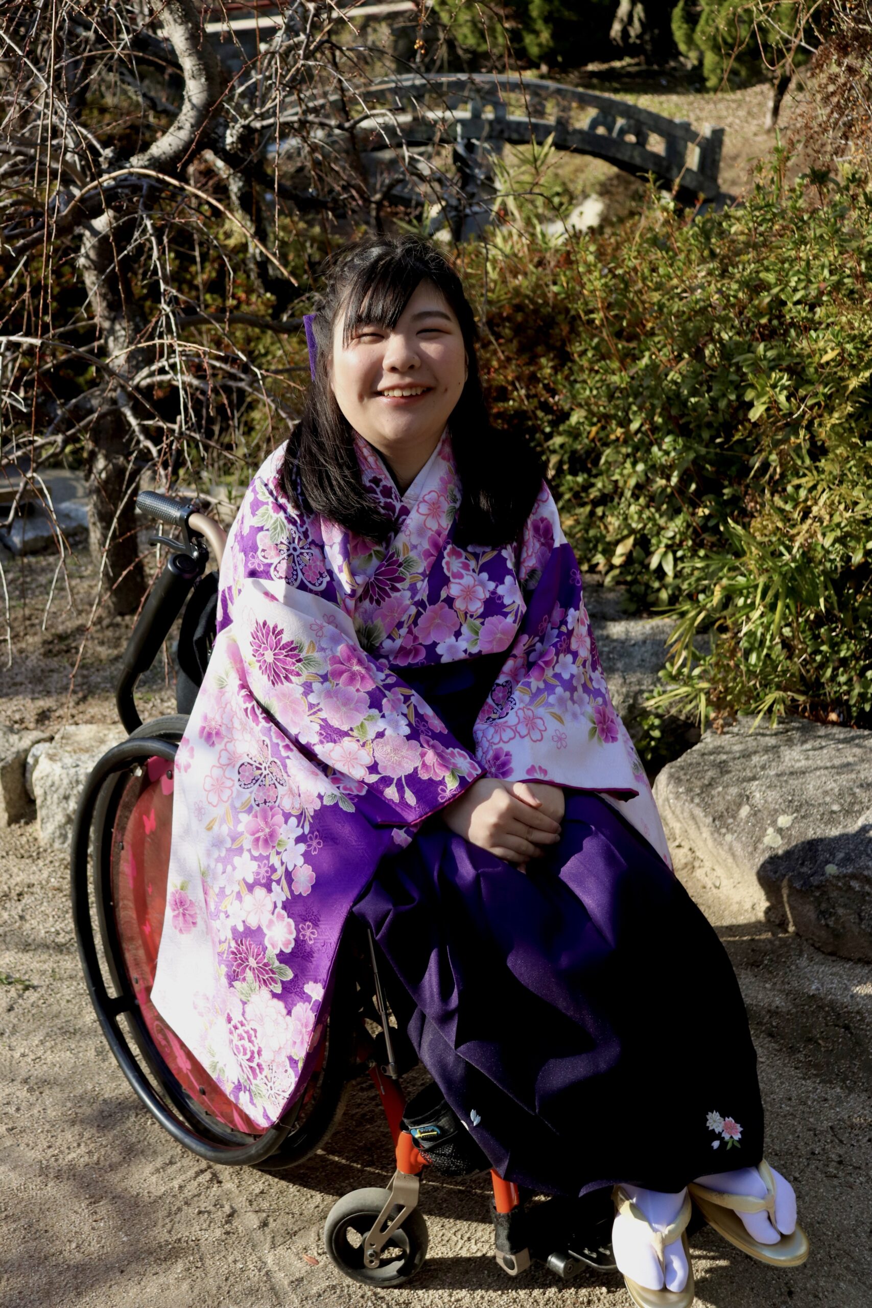 車椅子着物　女袴　成人式　山口県　脳性麻痺　身体障害　知的障害　名古屋