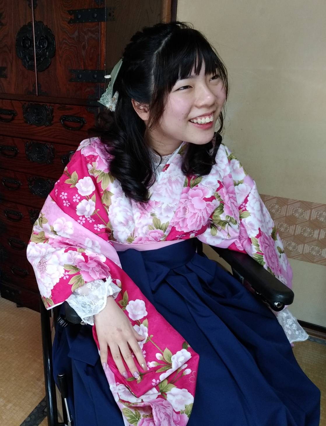 車椅子着物　袴　　卒業式　宮城県　身体障害　知的障害　名古屋