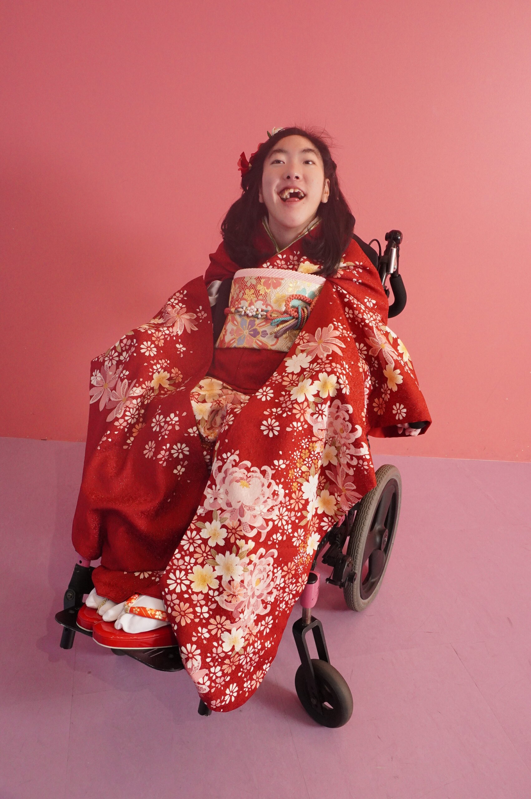 車椅子着物　振袖　　成人式　東京都　身体障害　知的障害　名古屋