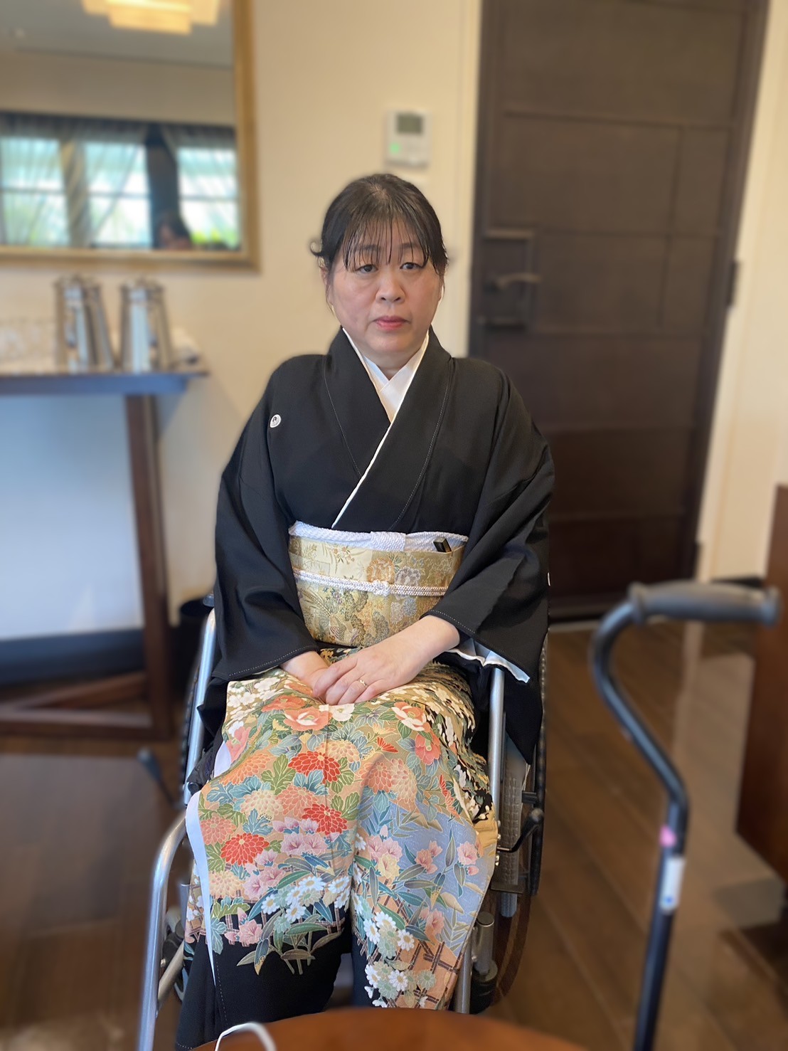 車椅子着物　留袖　結婚式　　徳島県　身体障害　名古屋