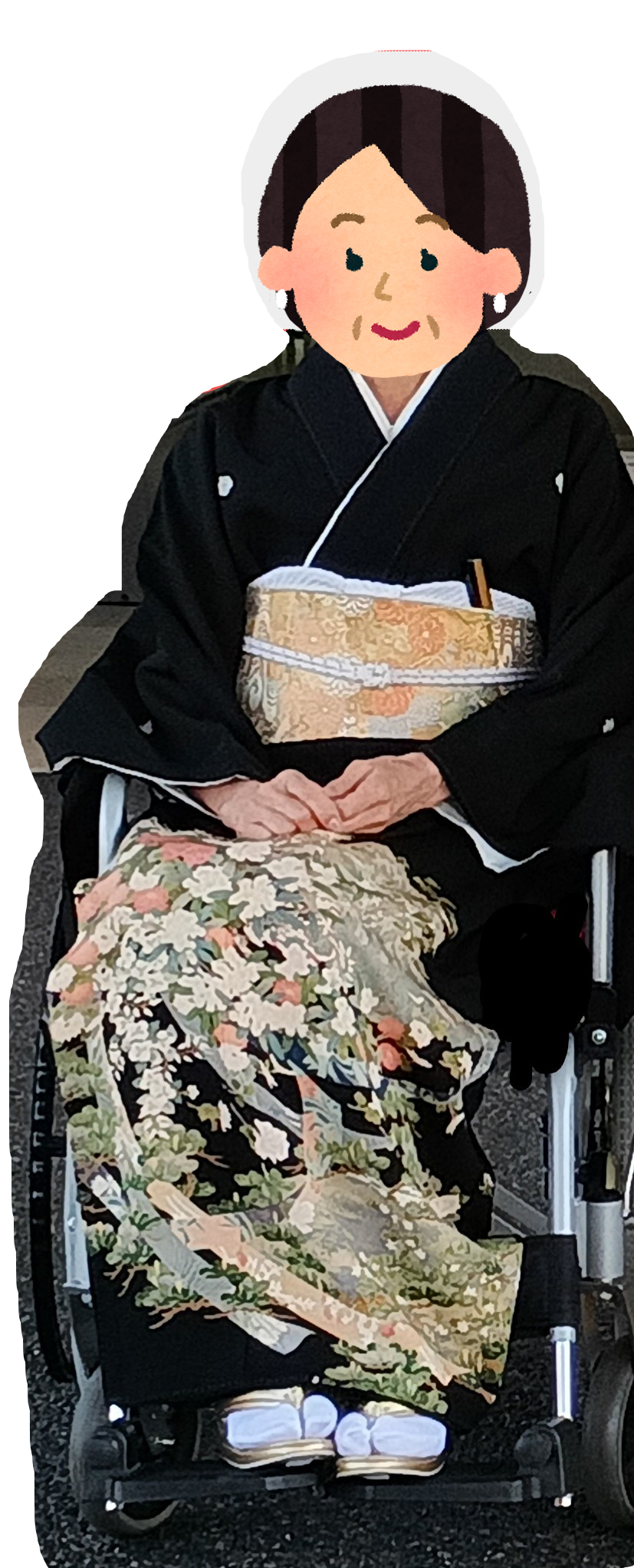 車椅子着物　留袖　結婚式　　身体障害　名古屋