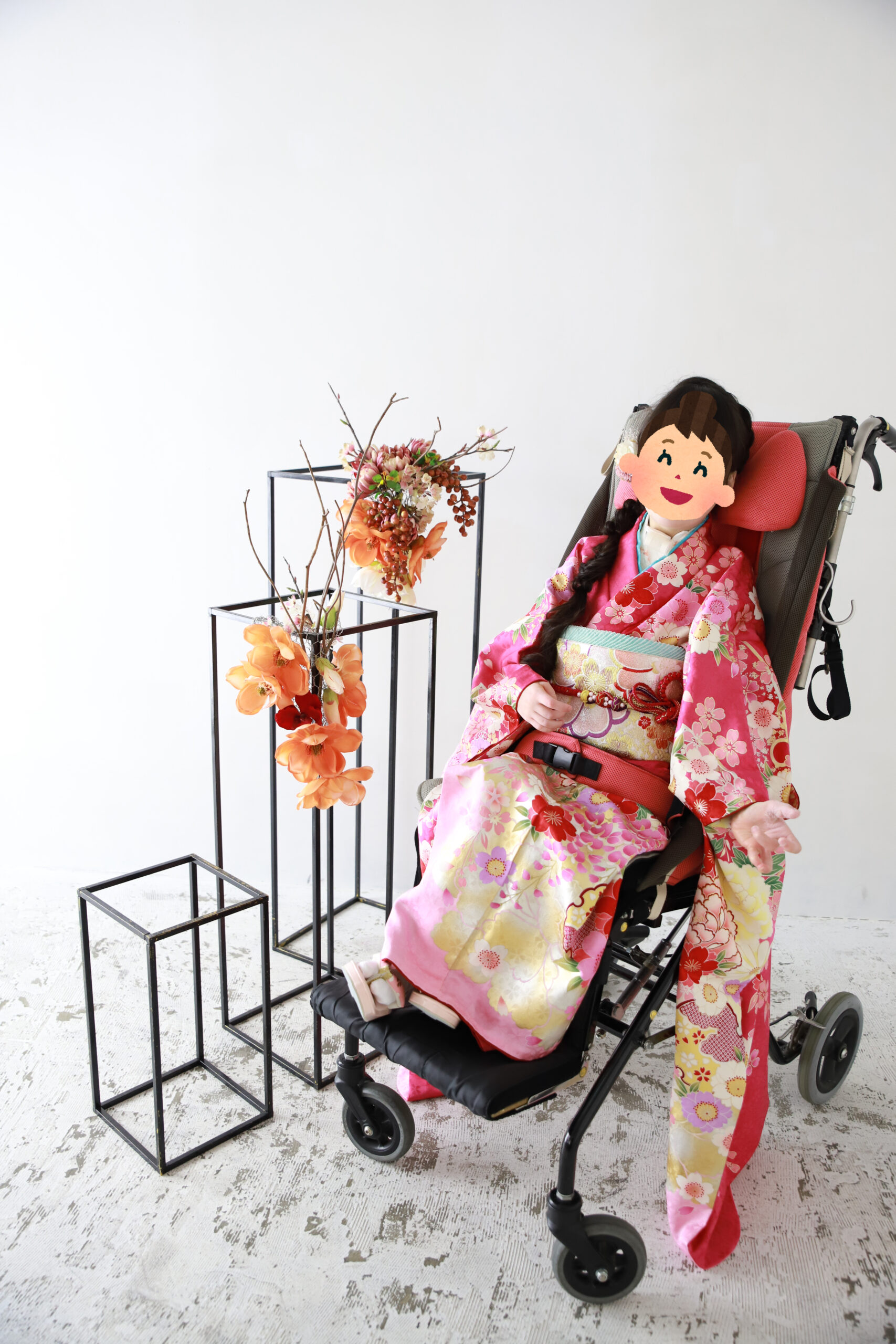 車椅子着物　振袖　　成人式　大阪府　身体障害　知的障害　名古屋　胃瘻　気管切開