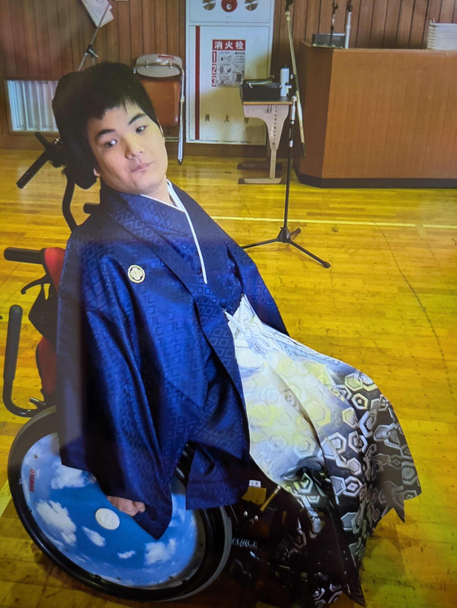 車椅子着物　男袴　　成人式　千葉県　身体障害　知的障害　名古屋