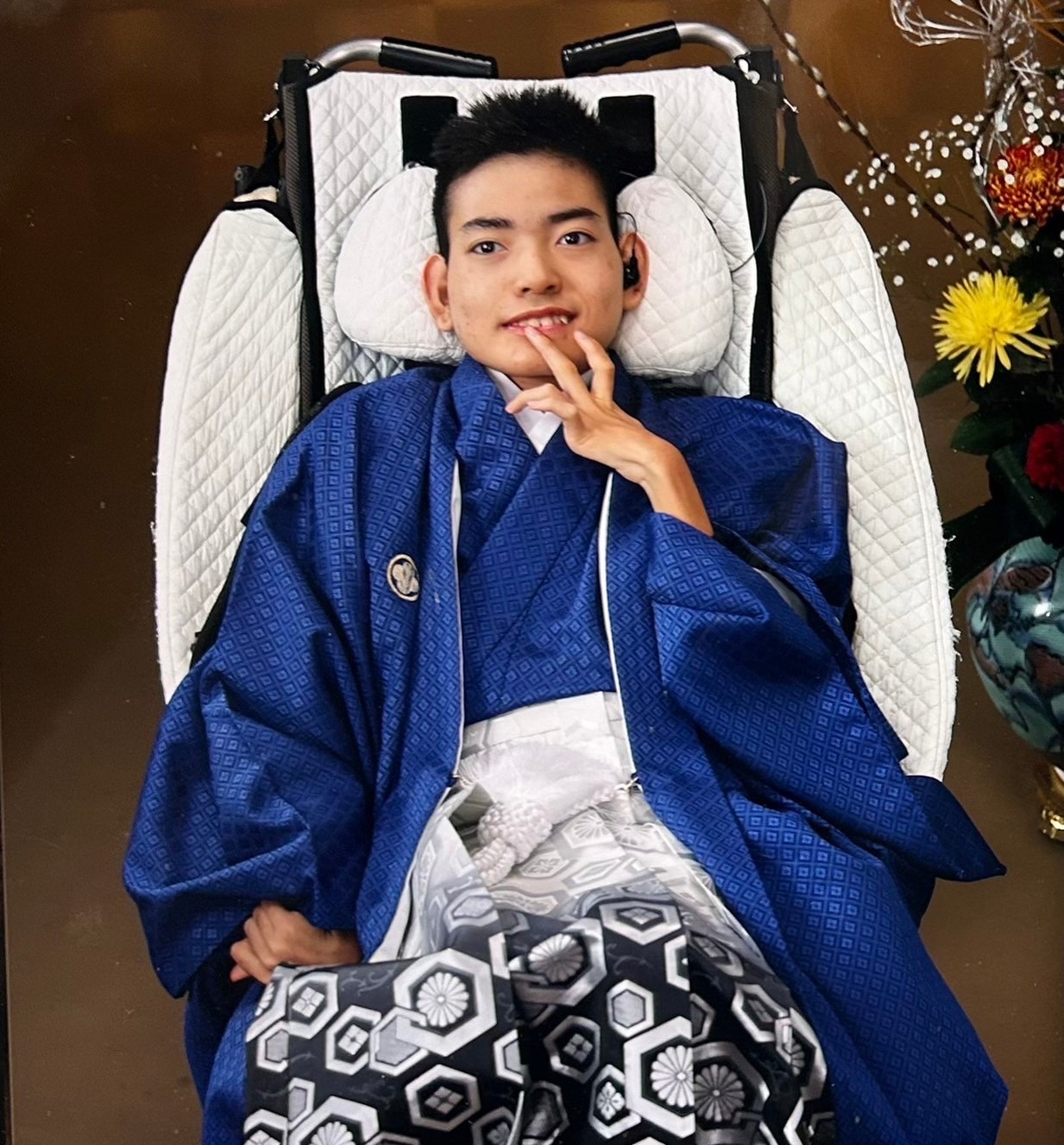 車椅子着物　男袴　　成人式　沖縄県　身体障害　知的障害　名古屋　脳性麻痺