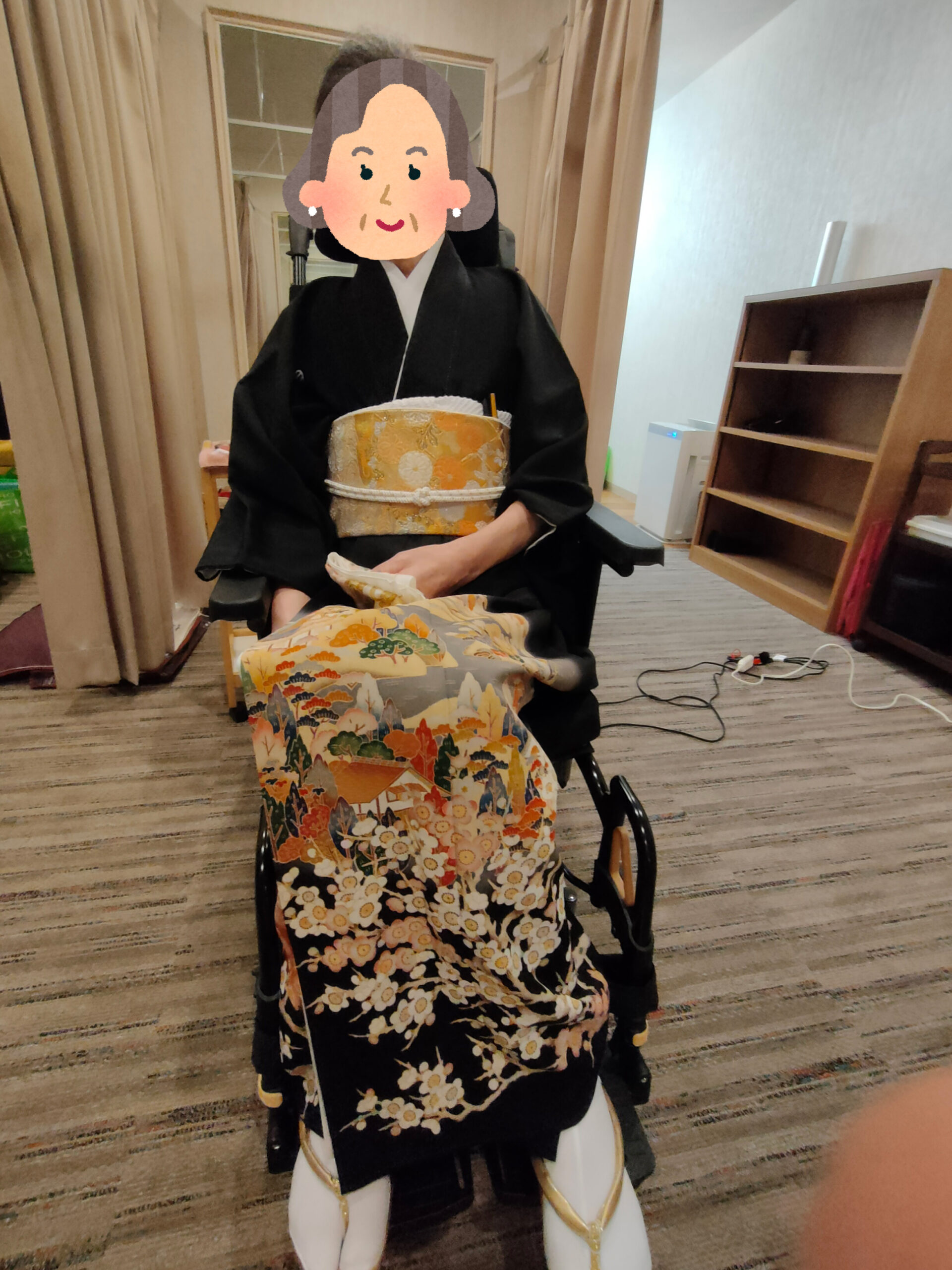 車椅子着物　留袖　結婚式　山梨県　身体障害　名古屋
